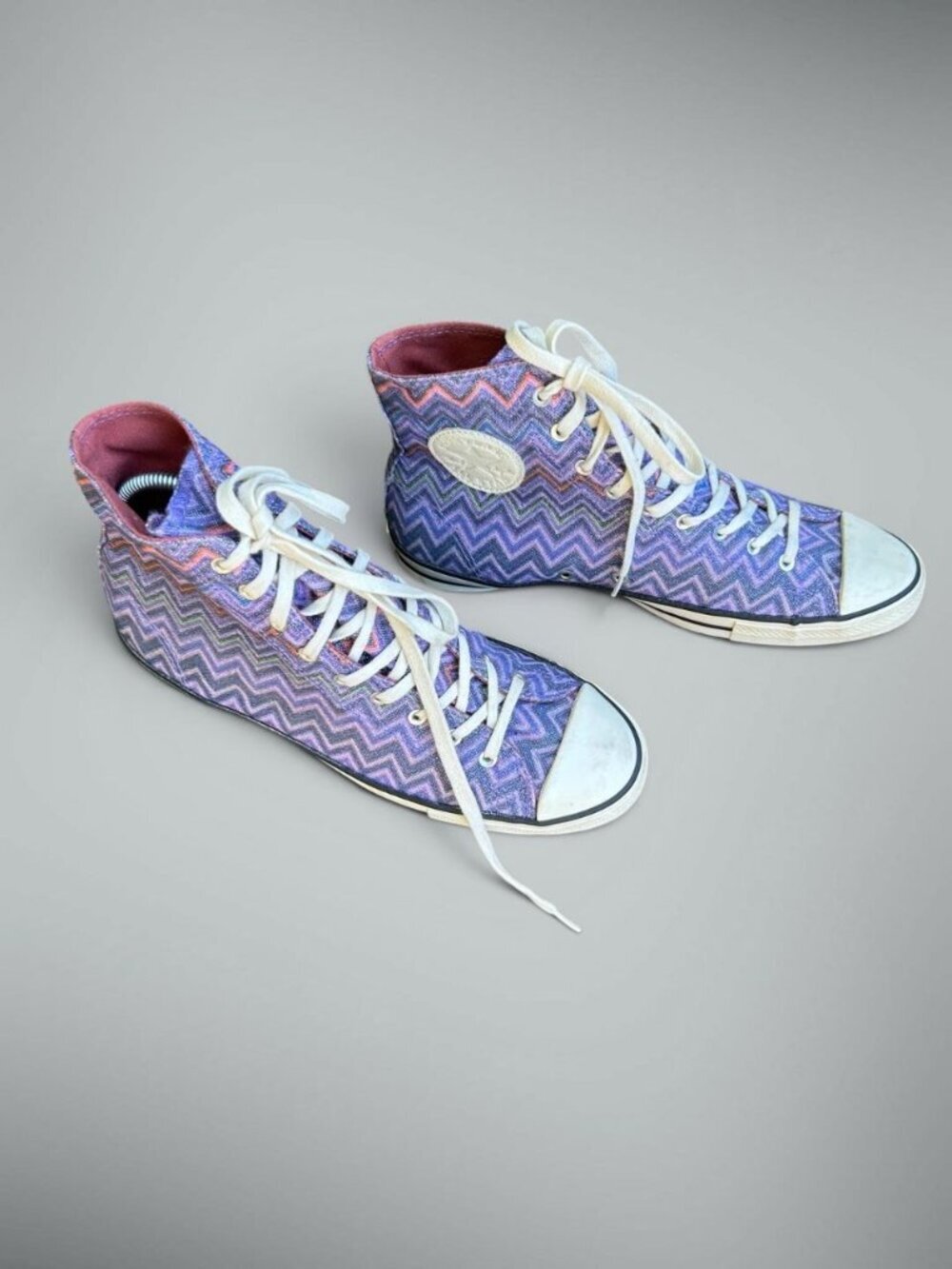 Missoni X Converse "Mediterranean" High Top Purple Metallic Sneakers Size 8